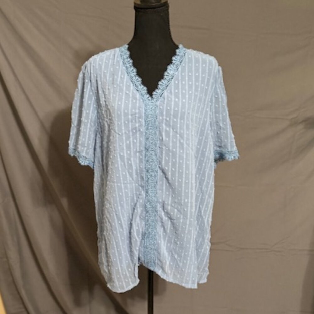 BEAUTIFUL Swiss Dot Blouse Size 2XL